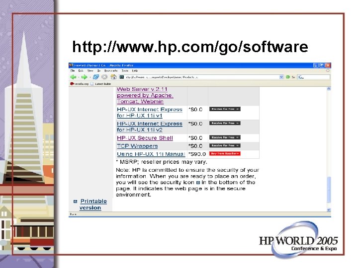 http: //www. hp. com/go/software 