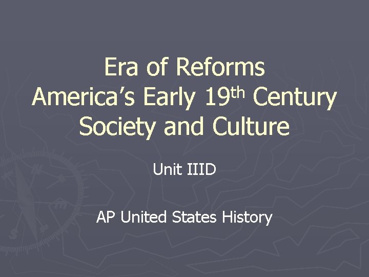 Era of Reforms th Americas Early 19 Century