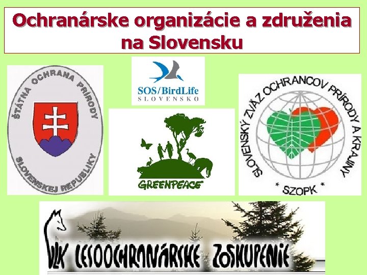 Ochranárske organizácie a združenia na Slovensku 