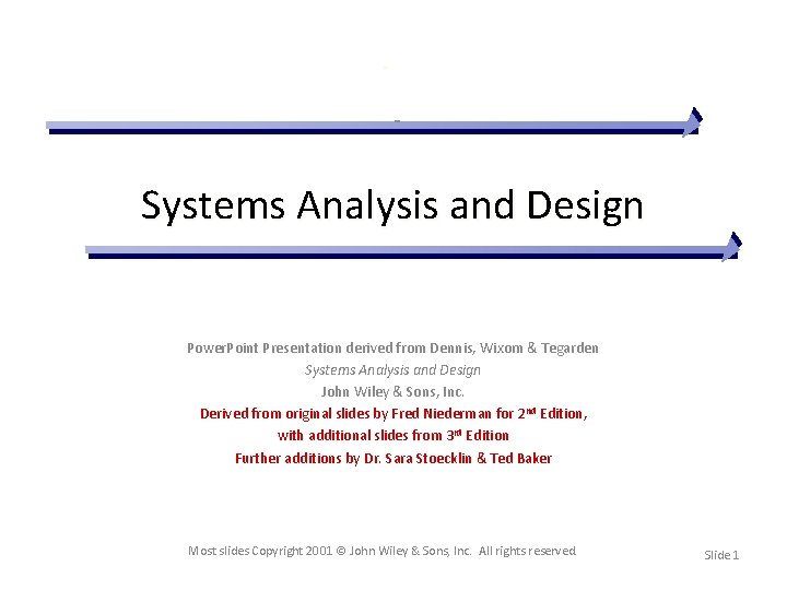 Systems Analysis and Design Power Point Presentation derived