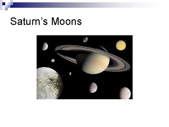 Saturn’s Moons 