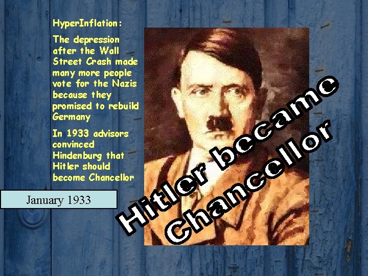 Hyper. Inflation: The depression after the Wall Street Crash made many more people vote