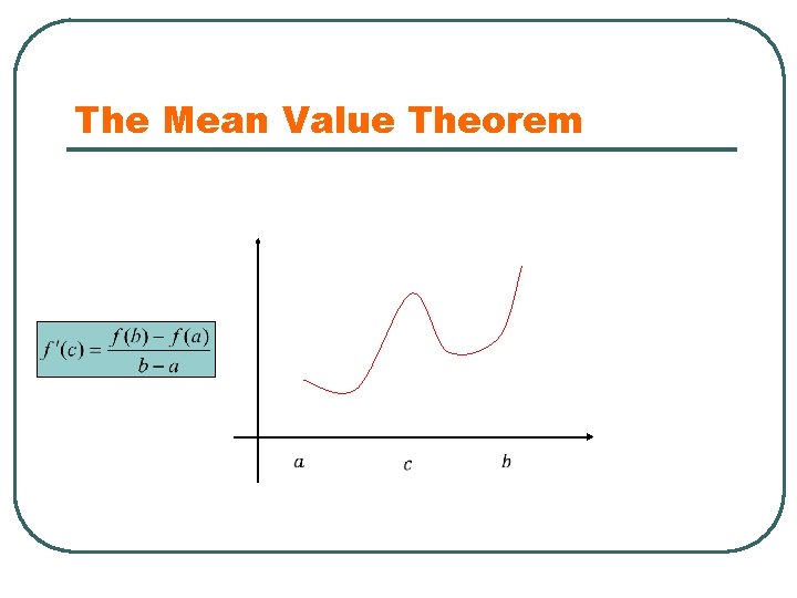 The Mean Value Theorem 