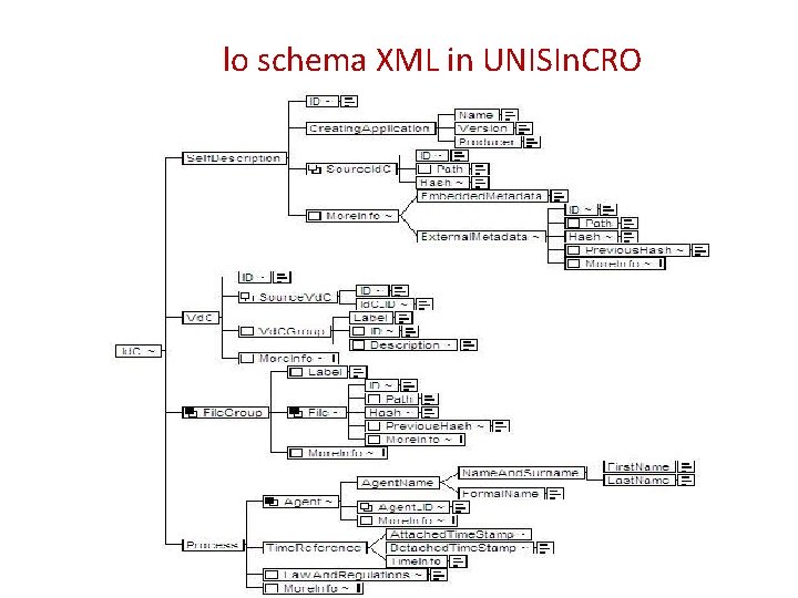 lo schema XML in UNISIn. CRO 