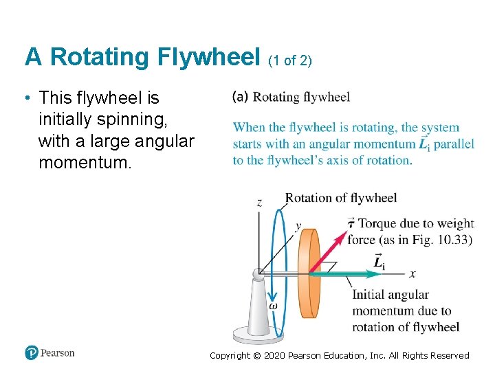 A Rotating Flywheel (1 of 2) • This flywheel is initially spinning, with a