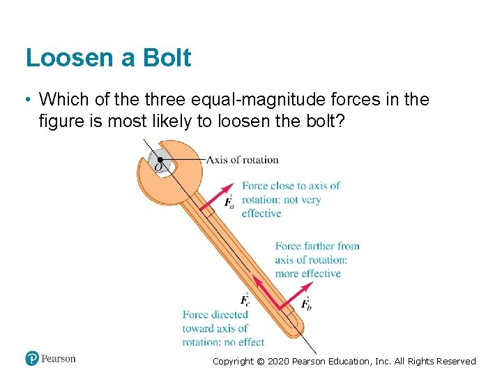 Loosen a Bolt • Which of the three equal-magnitude forces in the figure is