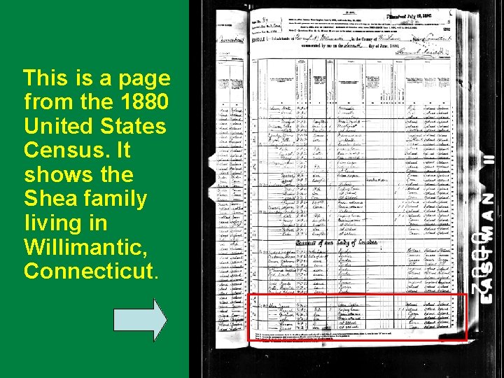 . This is a page from the 1880 United States Census. It shows the