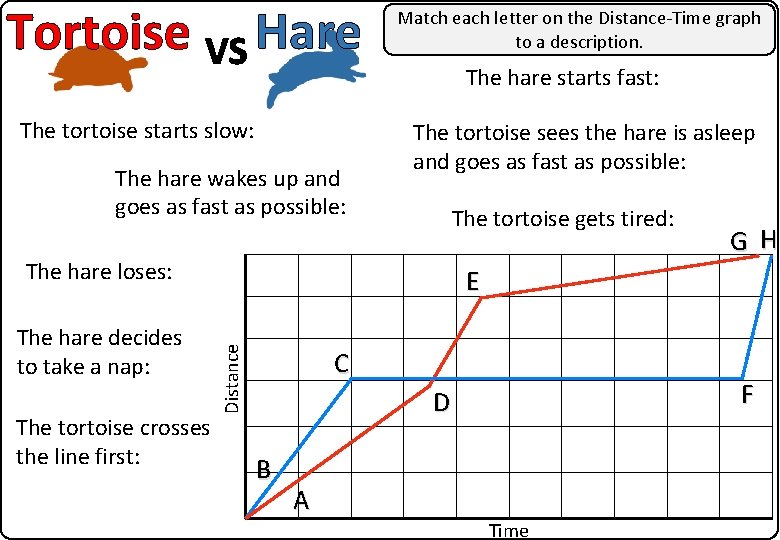 Tortoise VS Hare The tortoise starts slow: The hare wakes up and goes as