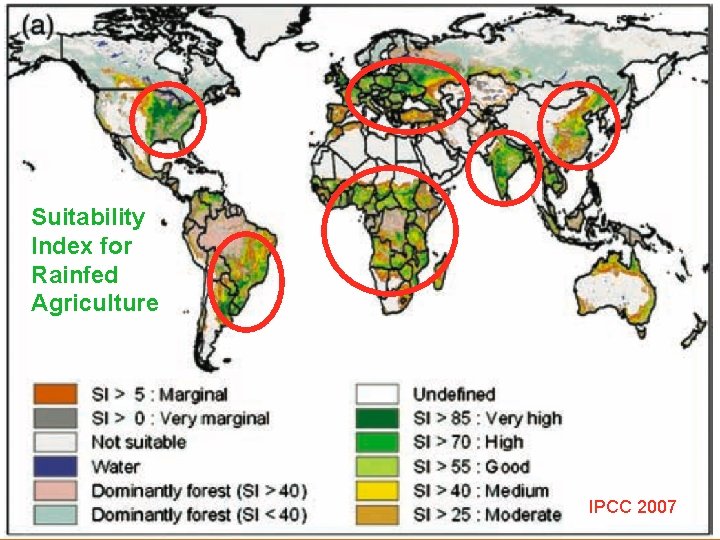 Suitability Index for Rainfed Agriculture IPCC 2007 