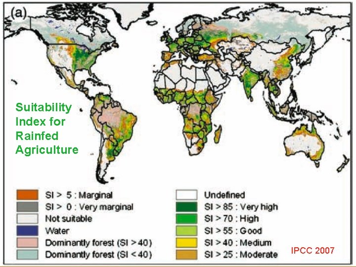 Suitability Index for Rainfed Agriculture IPCC 2007 
