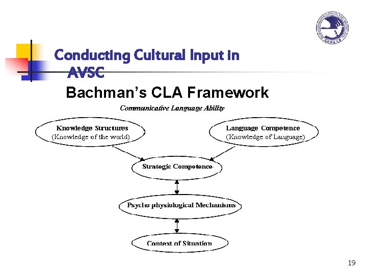 Conducting Cultural Input in AVSC Bachman’s CLA Framework 19 