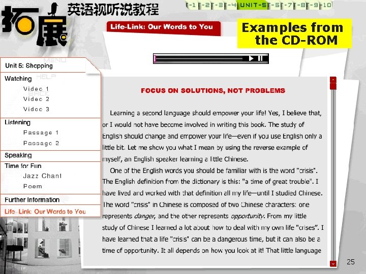 Conducting Cultural Input in AVSC Examples from the CD-ROM 25 