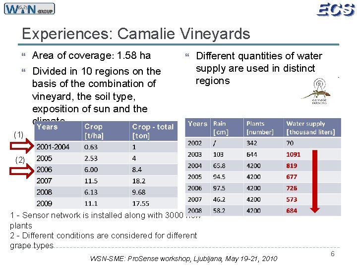 Experiences: Camalie Vineyards Area of coverage: 1. 58 ha Divided in 10 regions on