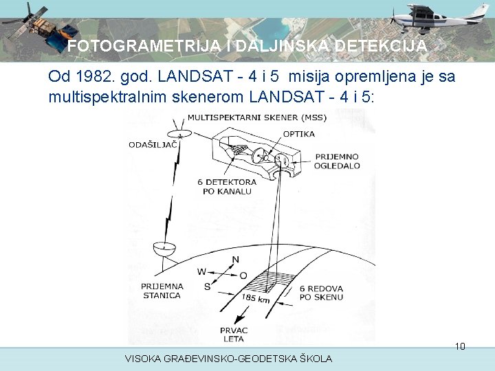 FOTOGRAMETRIJA I DALJINSKA DETEKCIJA Od 1982. god. LANDSAT - 4 i 5 misija opremljena