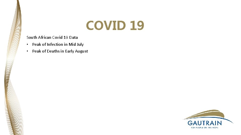 COVID 19 South African Covid 19 Data • Peak of Infection in Mid July