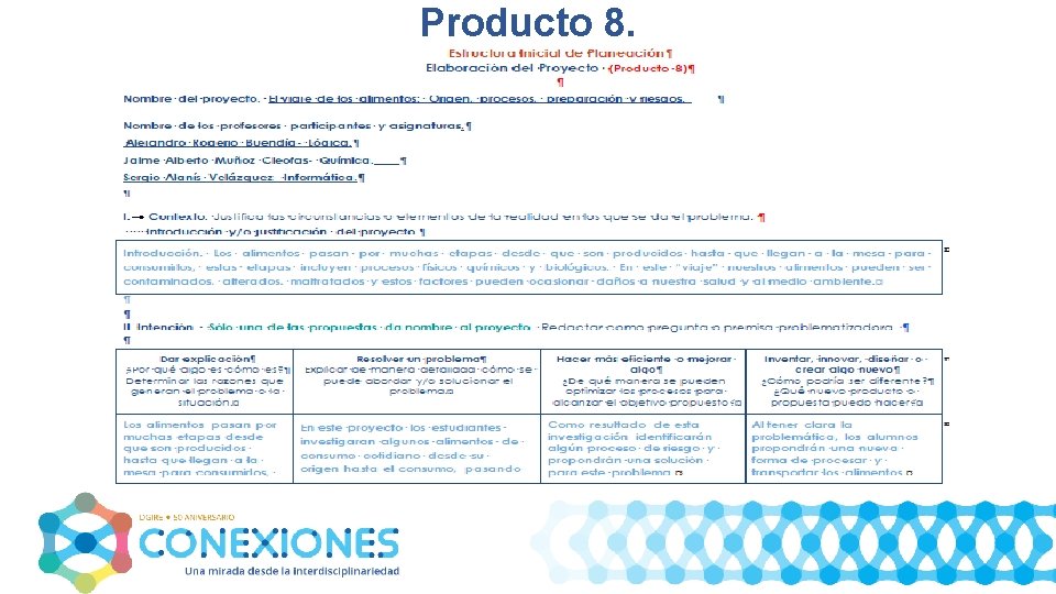 Producto 8. 