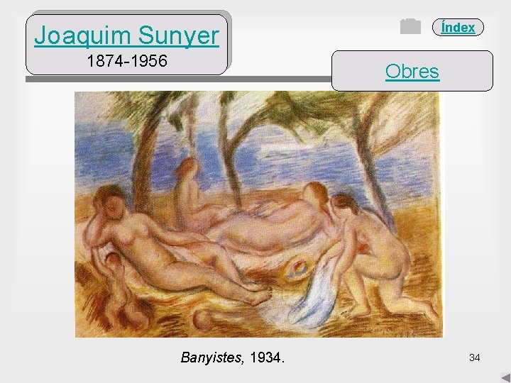 Índex Joaquim Sunyer 1874 -1956 Obres Banyistes, 1934. 34 