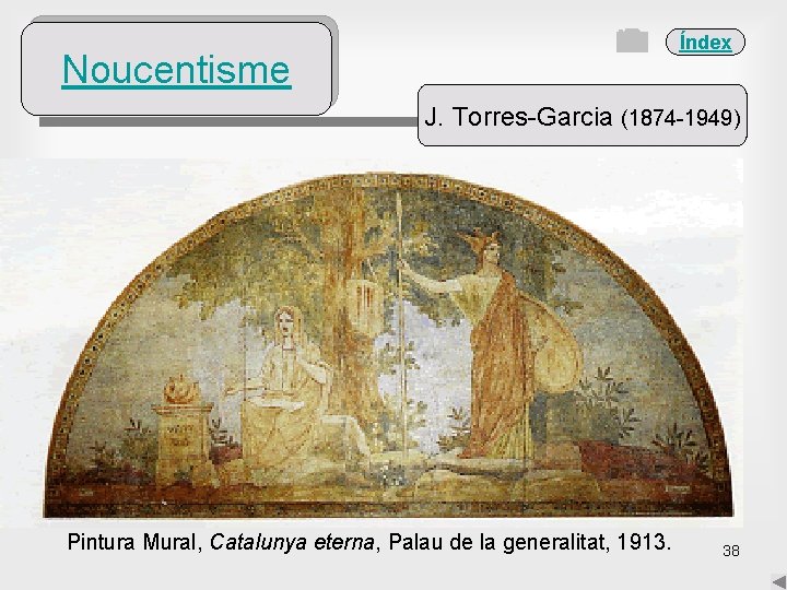 Índex Noucentisme J. Torres-Garcia (1874 -1949) Pintura Mural, Catalunya eterna, Palau de la generalitat,