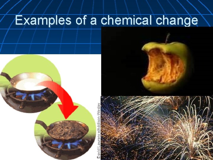 Examples of a chemical change 