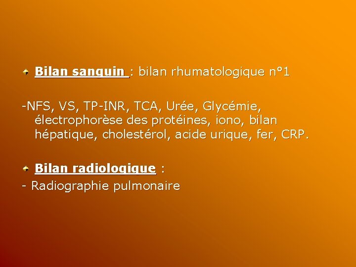 Bilan sanguin : bilan rhumatologique n° 1 -NFS, VS, TP-INR, TCA, Urée, Glycémie, électrophorèse