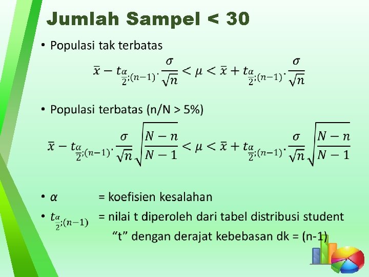 Jumlah Sampel < 30 • 