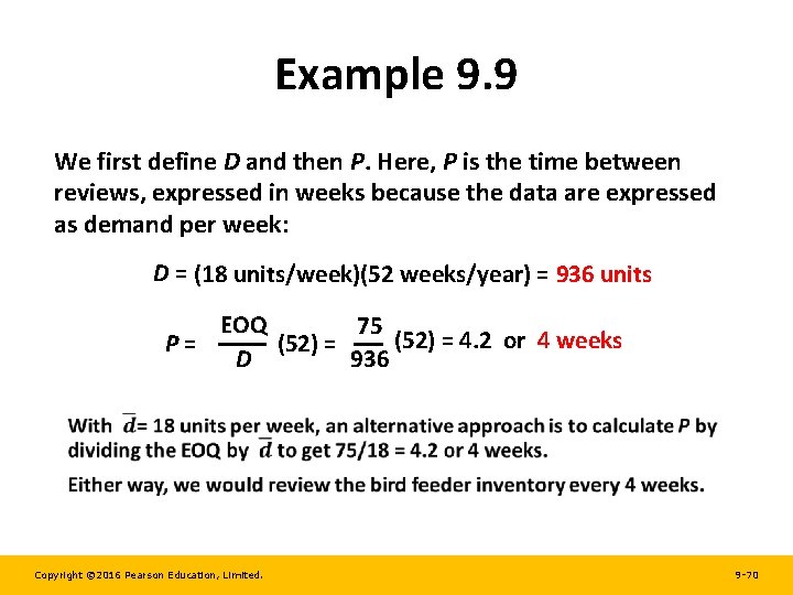Example 9. 9 We first define D and then P. Here, P is the