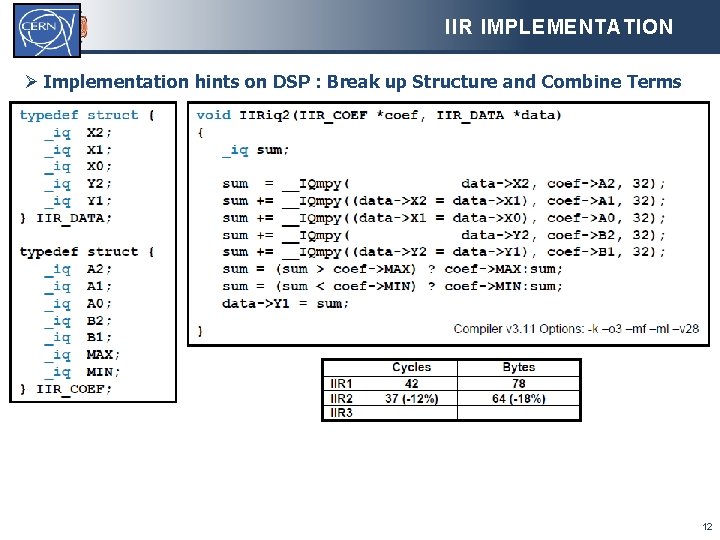 IIR IMPLEMENTATION Ø Implementation hints on DSP : Break up Structure and Combine Terms