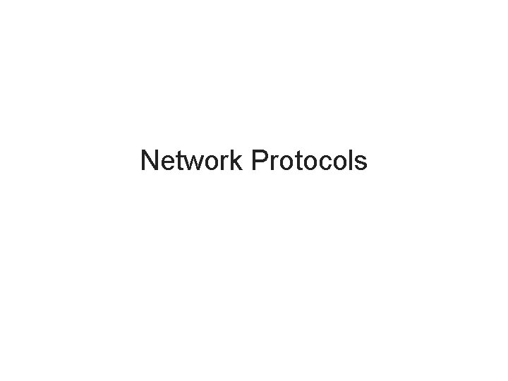 Network Protocols 