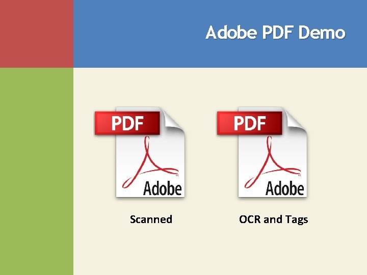 Adobe PDF Demo Scanned OCR and Tags 