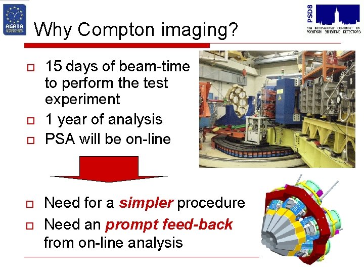 Why Compton imaging? o o o 15 days of beam-time to perform the test