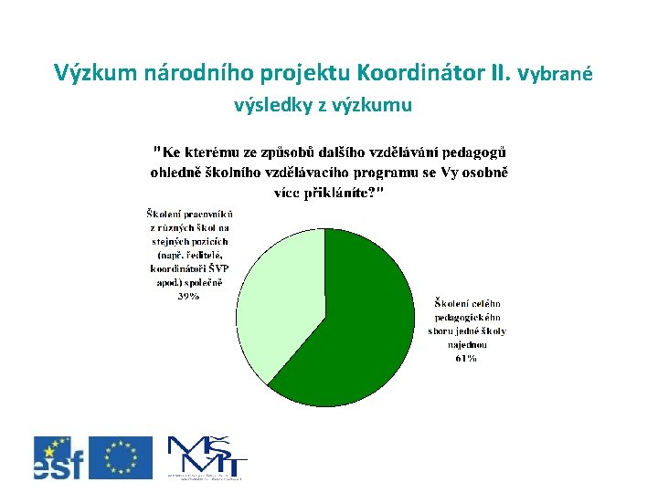 Výzkum národního projektu Koordinátor II. vybrané výsledky z výzkumu 