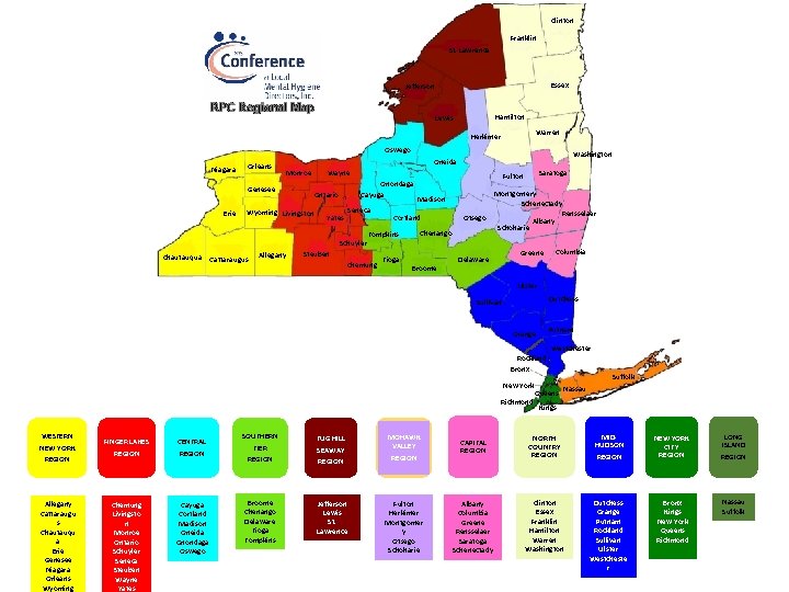 Clinton Franklin St. Lawrence Essex Jefferson RPC Regional Map Hamilton Lewis Warren Herkimer Oswego