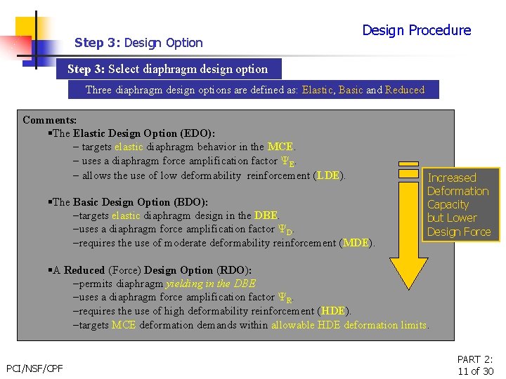 Step 3: Design Option Design Procedure Step 3: Select diaphragm design option Three diaphragm