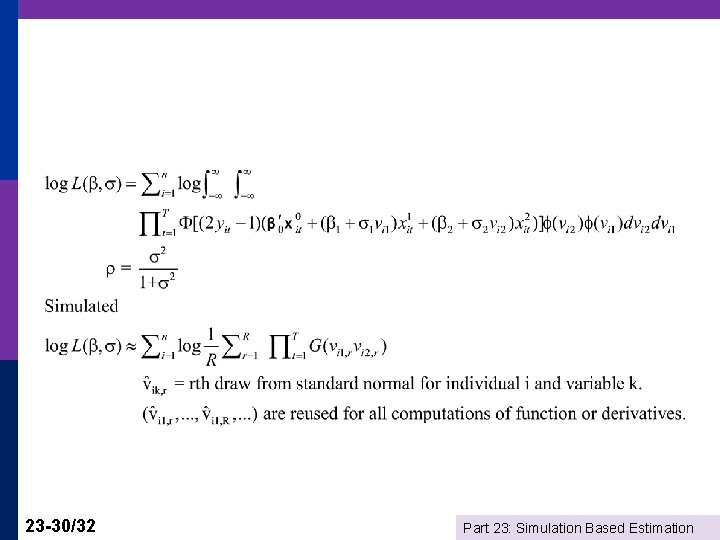 23 -30/32 Part 23: Simulation Based Estimation 