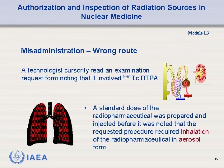 Authorization and Inspection of Radiation Sources in Nuclear Medicine Module 1. 3 Misadministration –