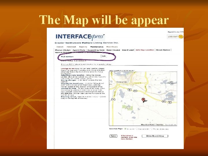The Map will be appear 