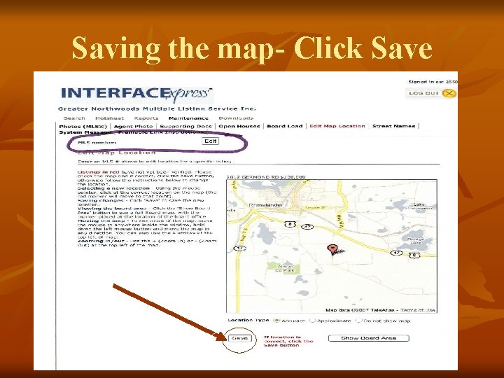 Saving the map- Click Save 