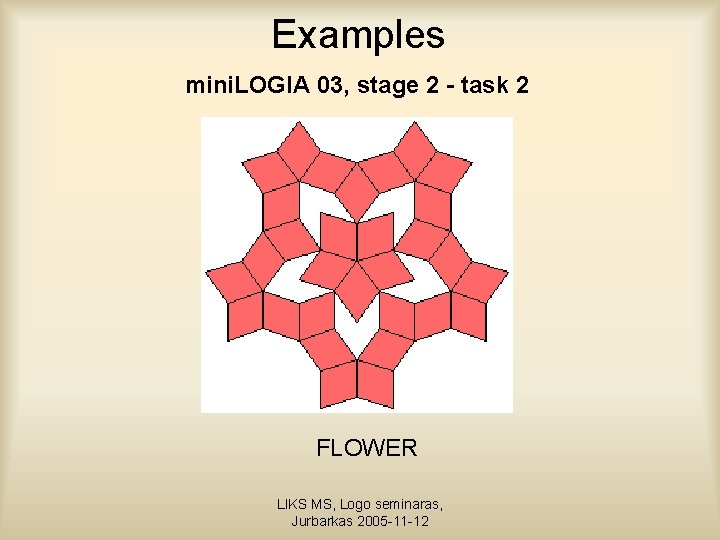 Examples mini. LOGIA 03, stage 2 - task 2 FLOWER LIKS MS, Logo seminaras,