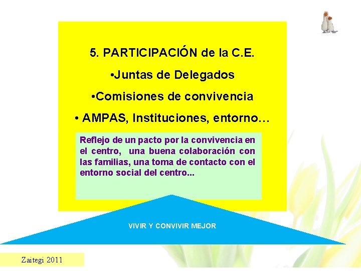 5. PARTICIPACIÓN de la C. E. • Juntas de Delegados • Comisiones de convivencia