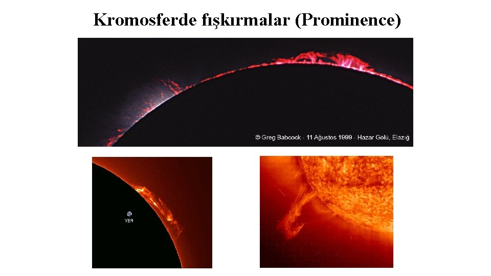 Kromosferde fışkırmalar (Prominence) 