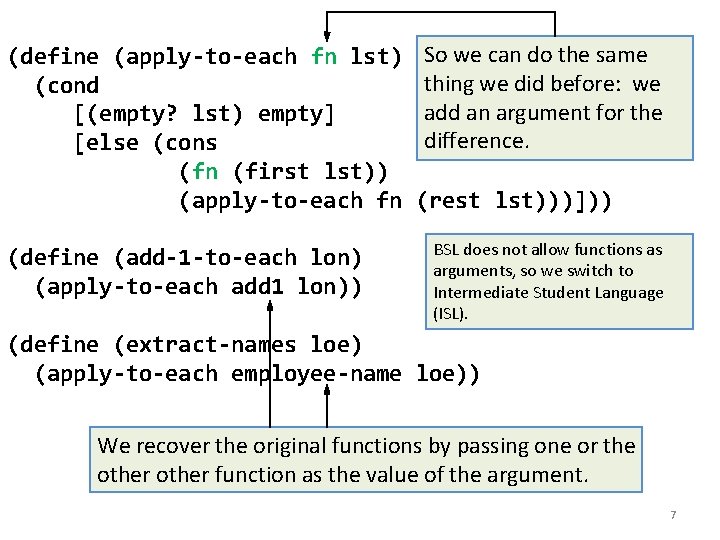 (define (apply-to-each fn lst) (cond [(empty? lst) empty] [else (cons (fn (first lst)) (apply-to-each