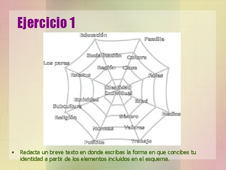 Ejercicio 1 • Redacta un breve texto en donde escribas la forma en que