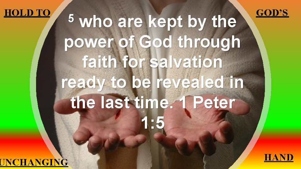HOLD TO who are kept by the power of God through faith for salvation