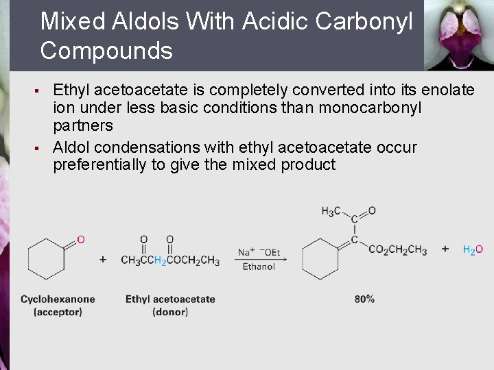 Mixed Aldols With Acidic Carbonyl Compounds § § Ethyl acetoacetate is completely converted into