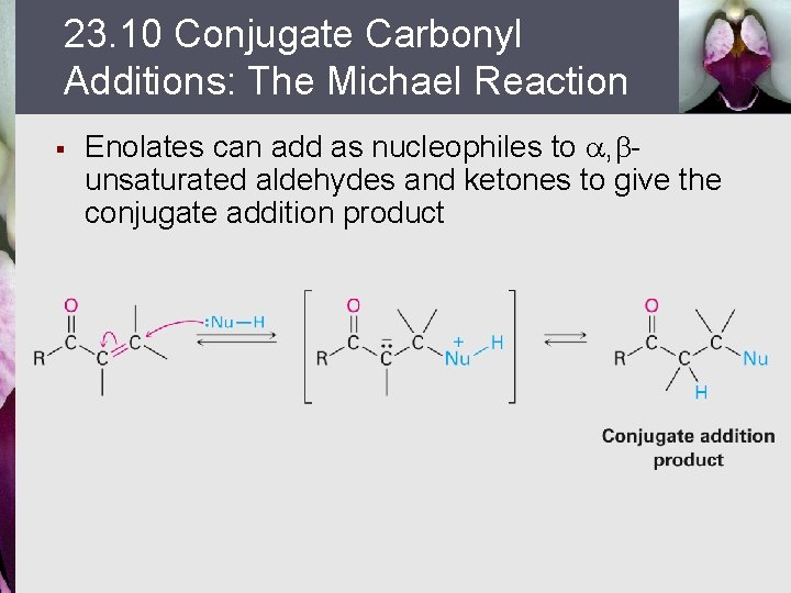 23. 10 Conjugate Carbonyl Additions: The Michael Reaction § Enolates can add as nucleophiles