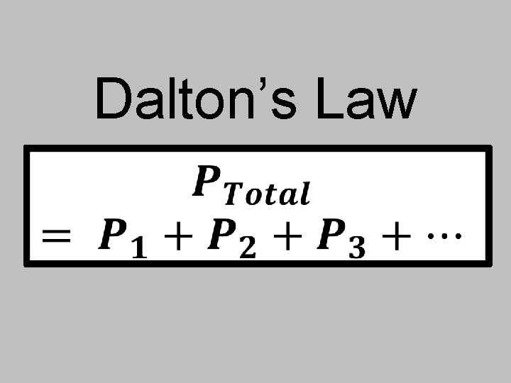 Dalton’s Law 