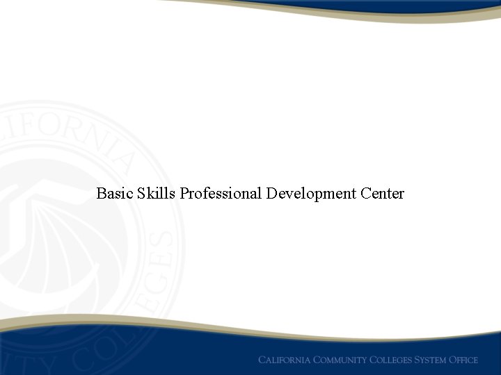 Basic Skills Professional Development Center 