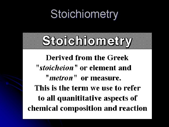 Stoichiometry 