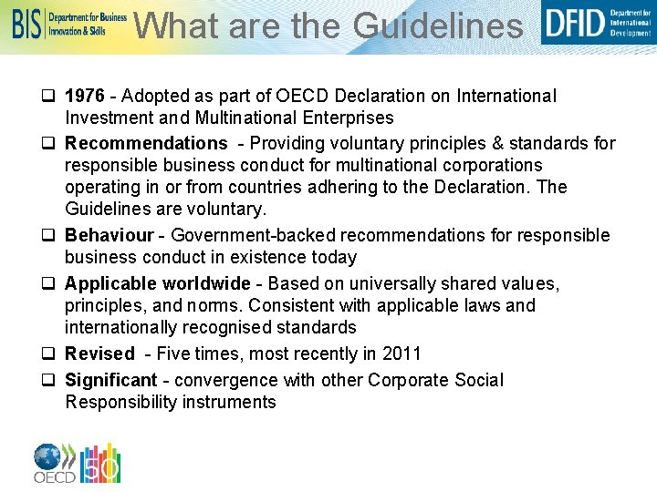 What are the Guidelines q 1976 - Adopted as part of OECD Declaration on