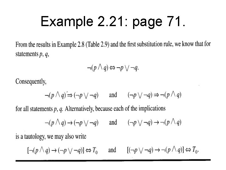 Example 2. 21: page 71. 
